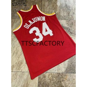 Dres Houston Rockets OLAJUWON 34 Retro Mitchellness Crvena Swingman - Dječji